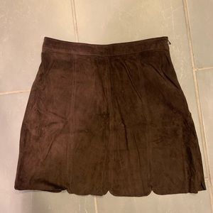 Suede mini skirt